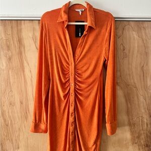 Fashion Nova Orange Long Sleeve Dress - NEW W/tags- Size L